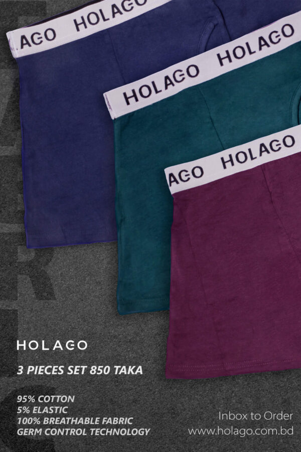Holago Elastic Fit Boxers (Set of 3) - BXB0001