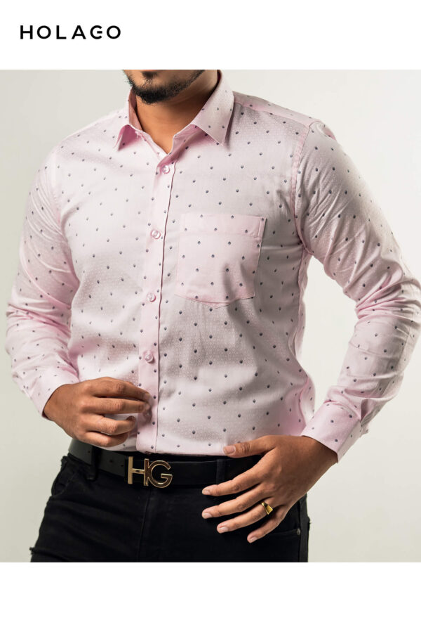 Light Pink Printed Formal Shirt