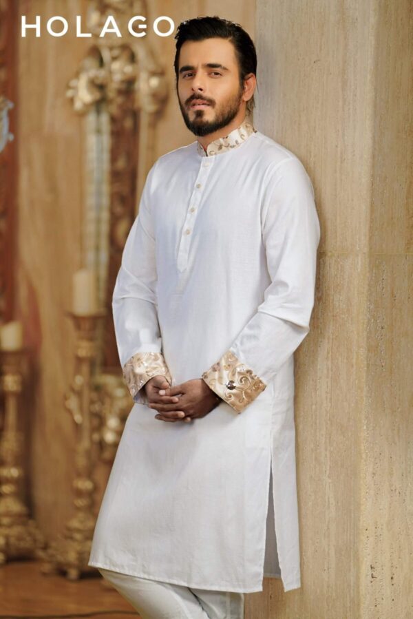 Amber Gold Mountain White Panjabi